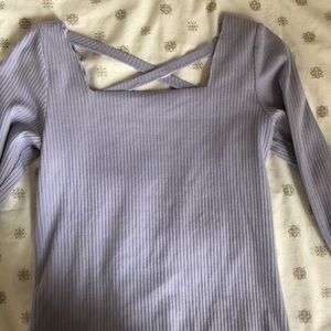 Purple ribbed long sleeve shirt
